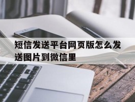 包含短信发送平台网页版怎么发送图片到微信里的词条