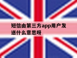 短信由第三方app用户发送什么意思呀