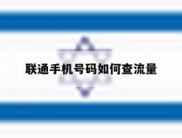 联通手机号码如何查流量