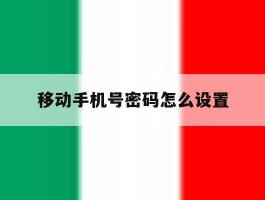 移动手机号密码怎么设置
