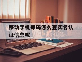 移动手机号码怎么查实名认证信息呢