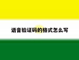 语音验证码的格式怎么写