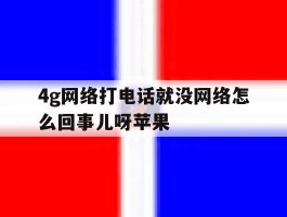 4g网络打电话就没网络怎么回事儿呀苹果