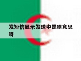 发短信显示发送中是啥意思呀