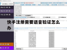 快手注册需要语音验证怎么办