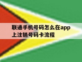 联通手机号码怎么在app上注销号码卡流程