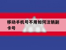 移动手机号不用如何注销副卡号
