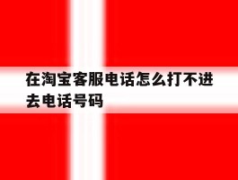 在淘宝客服电话怎么打不进去电话号码