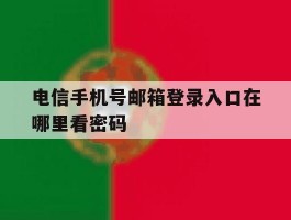 电信手机号邮箱登录入口在哪里看密码