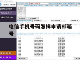 电信手机号码怎样申请邮箱号