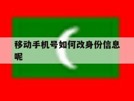 移动手机号如何改身份信息呢