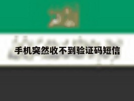 手机突然收不到验证码短信