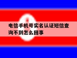 电信手机号实名认证短信查询不到怎么回事