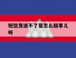 短信发送不了是怎么回事儿呀