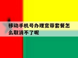 包含移动手机号办理宽带套餐怎么取消不了呢的词条