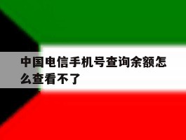 中国电信手机号查询余额怎么查看不了