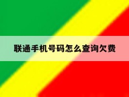 联通手机号码怎么查询欠费