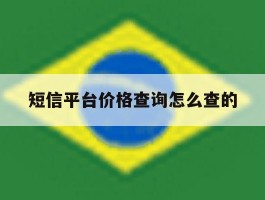 短信平台价格查询怎么查的