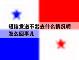 短信发送不出去什么情况呢怎么回事儿