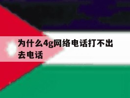 为什么4g网络电话打不出去电话
