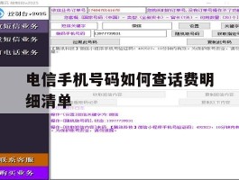 电信手机号码如何查话费明细清单