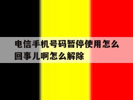 电信手机号码暂停使用怎么回事儿啊怎么解除