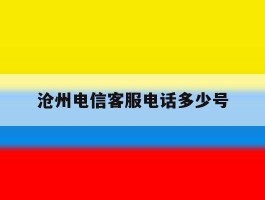 沧州电信客服电话多少号