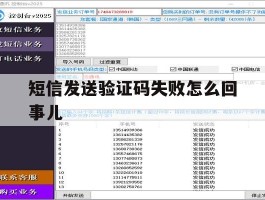 短信发送验证码失败怎么回事儿