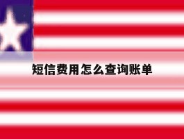 短信费用怎么查询账单