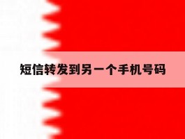 短信转发到另一个手机号码