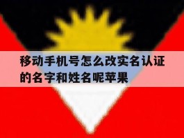 关于移动手机号怎么改实名认证的名字和姓名呢苹果的信息