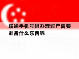 联通手机号码办理过户需要准备什么东西呢