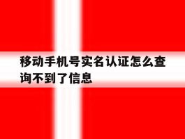 移动手机号实名认证怎么查询不到了信息