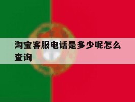 淘宝客服电话是多少呢怎么查询