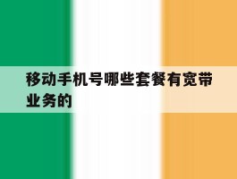 移动手机号哪些套餐有宽带业务的