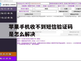 苹果手机收不到短信验证码是怎么解决