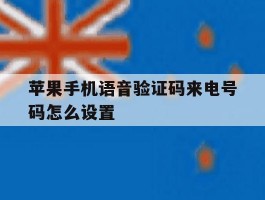苹果手机语音验证码来电号码怎么设置