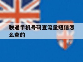 联通手机号码查流量短信怎么查的