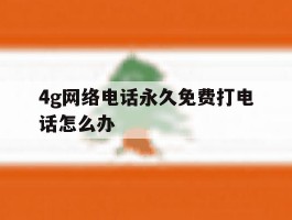 4g网络电话永久免费打电话怎么办