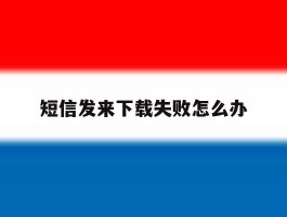 短信发来下载失败怎么办