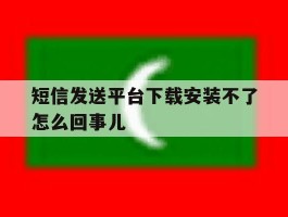短信发送平台下载安装不了怎么回事儿