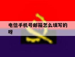 电信手机号邮箱怎么填写的呀