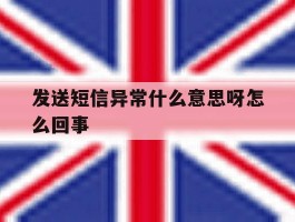 发送短信异常什么意思呀怎么回事