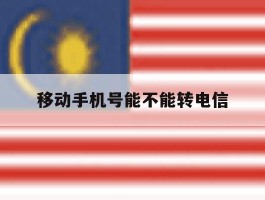移动手机号能不能转电信