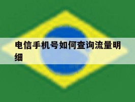 电信手机号如何查询流量明细