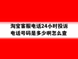 包含淘宝客服电话24小时投诉电话号码是多少啊怎么查的词条
