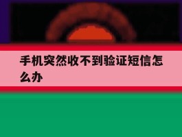 手机突然收不到验证短信怎么办