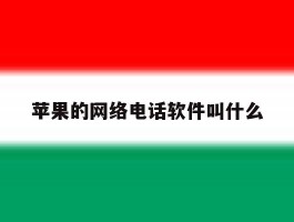 苹果的网络电话软件叫什么
