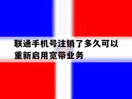 包含联通手机号注销了多久可以重新启用宽带业务的词条