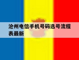 沧州电信手机号码选号流程表最新